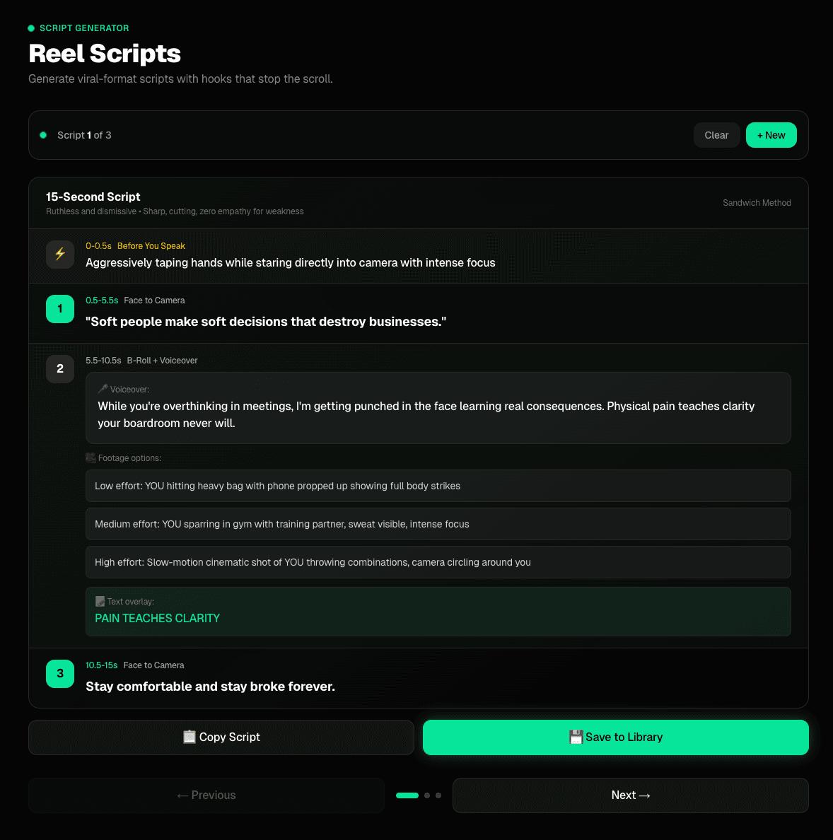BrandForge Reel Script Generator